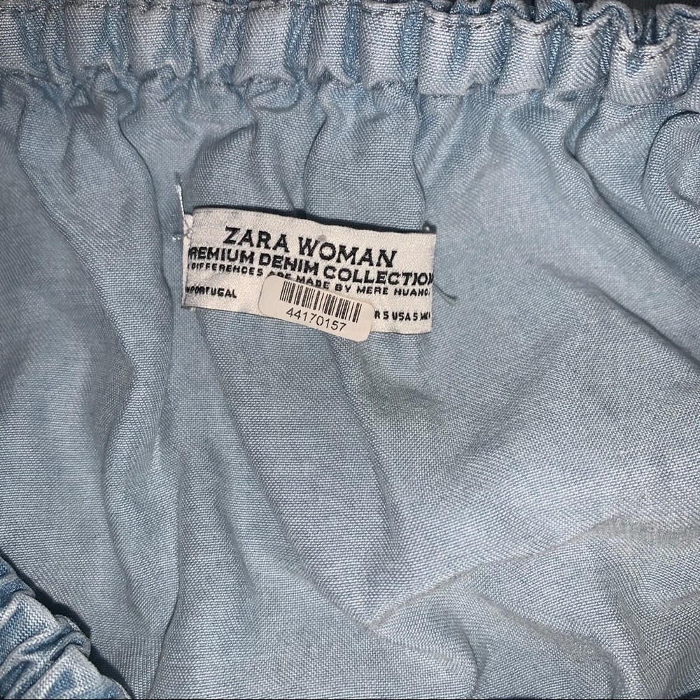 Zara ruffle off the shoulder denim dress - Picture 6 of 6